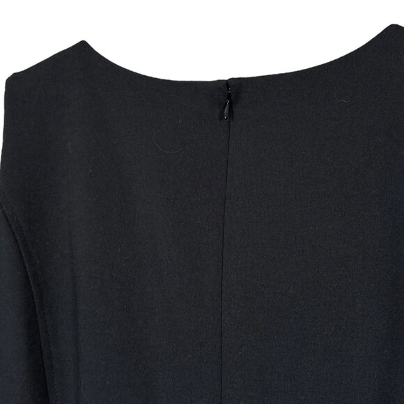 Kasper Faux Leather Waist Sleeveless Cocktail Career Dress Black Size 14W - Picture 4 of 6